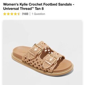 NWT Kylie Crochet Footbed Sandals